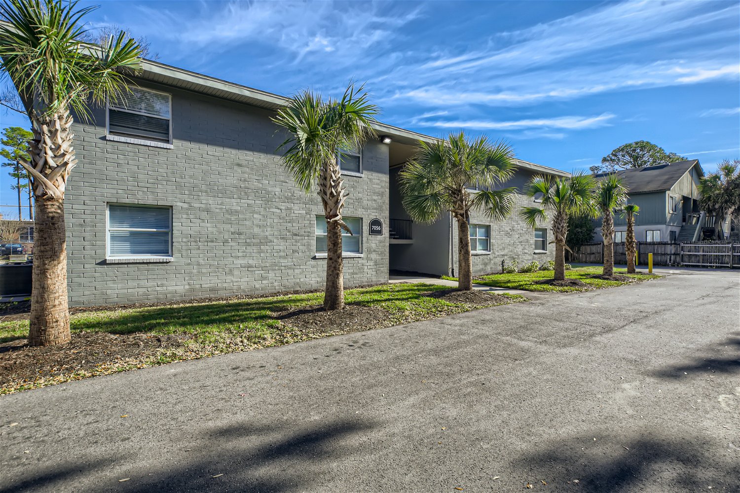 Parking Area with Palm Trees